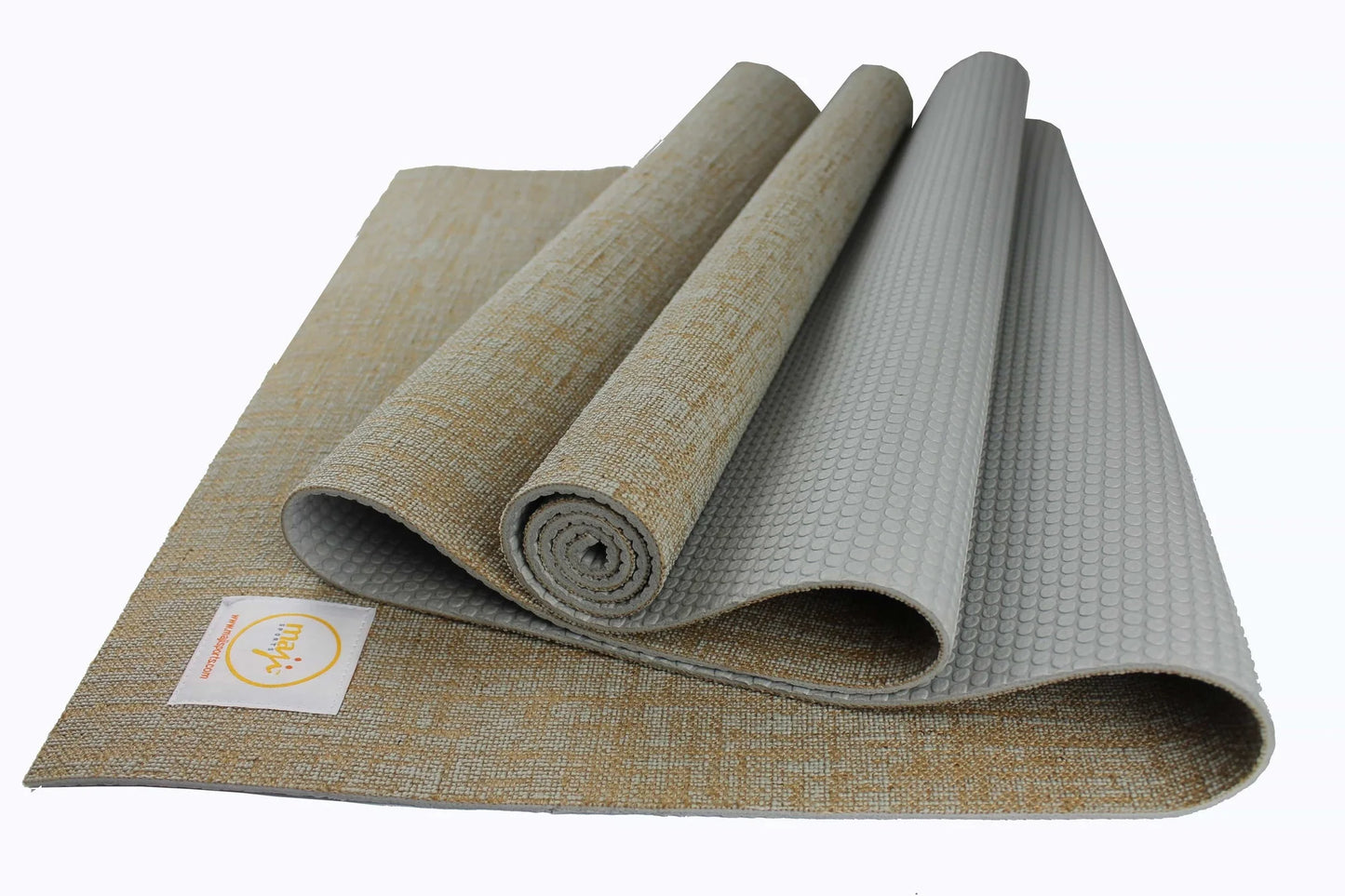 Eco-Friendly Jute Yoga Mat with Foot Massage Roller | Non-Slip & Portable – Maji Sports