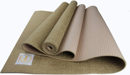 Eco-Friendly Jute Yoga Mat with Foot Massage Roller | Non-Slip & Portable – Maji Sports
